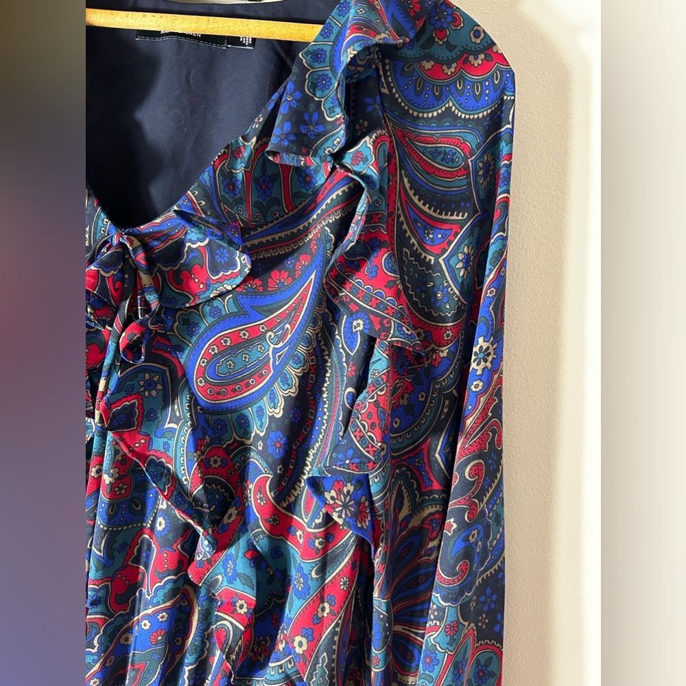 Lauren Ralph Lauren- Women’s Paisley Ruffle Dress - Size 2 - Picture 11 of 13